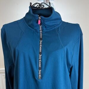 Juicy Couture Deep Teal Quarter-Zip Pullover